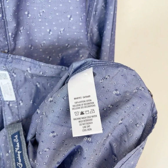 Robert Graham  Mens XL Tailored Fit Botanic Ditsy Blue Button Shirt - Picture 10 of 14